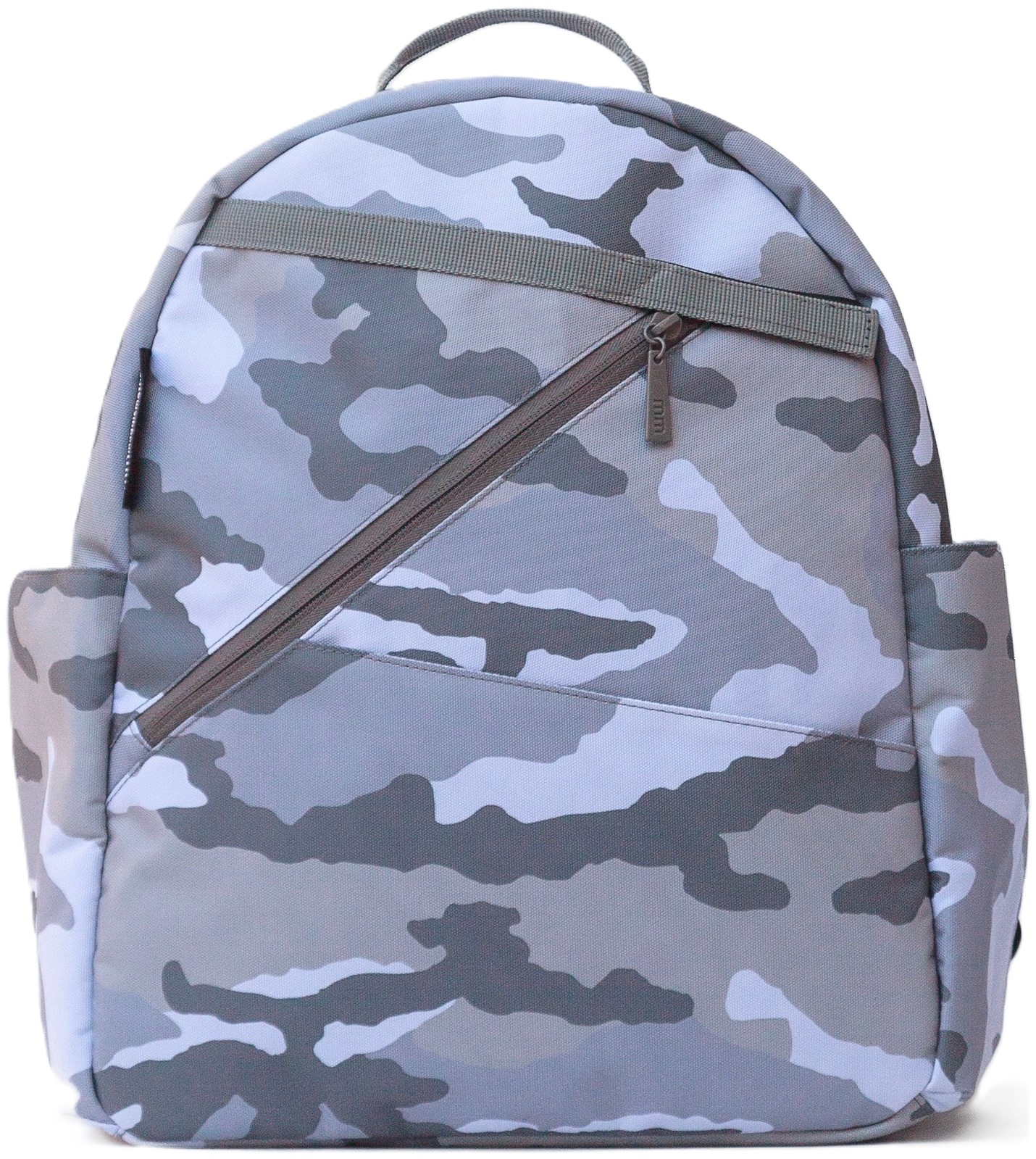 How many tennis racquets does the Maggie Mather Tennis, Pickleball & Padel Sling Backpack (Grey Camo) hold?
